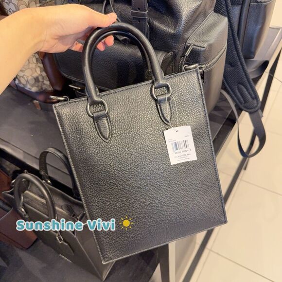 NWT Coach MEN'S Dylan Tote CT910 Pebbled Leather/Gunmetal/Black - Picture 2 of 8